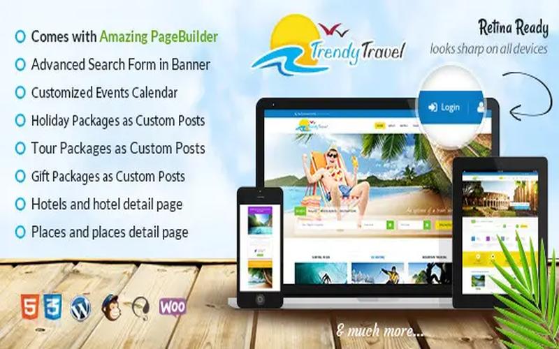 Trendy Travel – 旅游套餐与酒店目的地展示主题