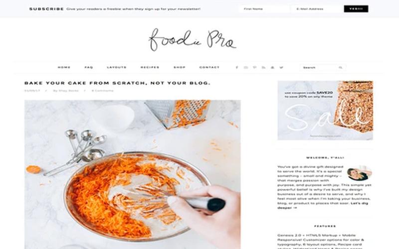 Foodie Pro – 美食摄影与分类食谱博客主题