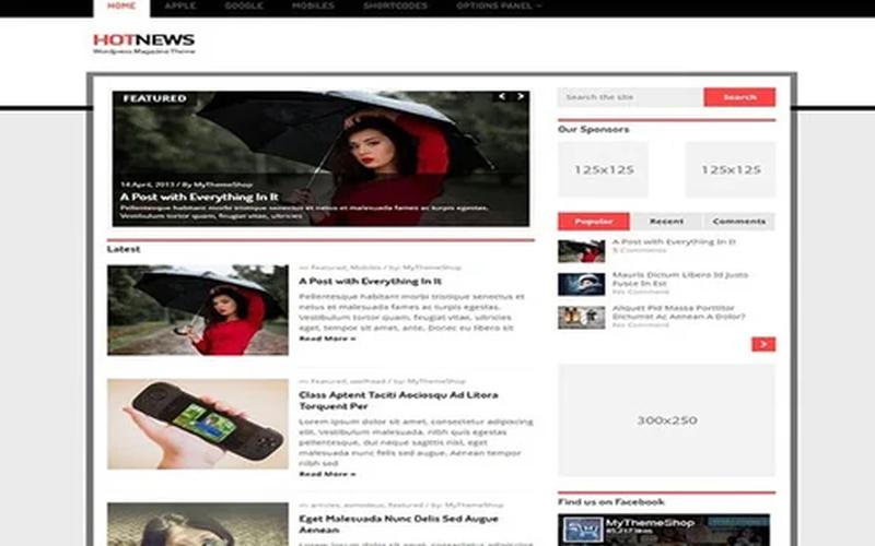 HotNews – 新闻资讯与多栏目杂志 WordPress 主题