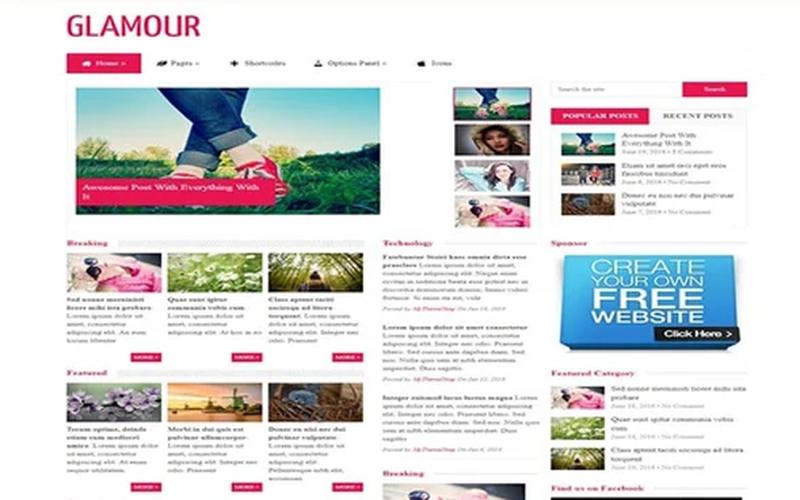 Glamour – 简约多栏杂志与生活方式 WordPress 主题