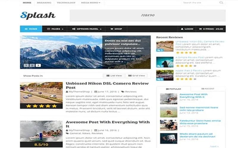 Splash – 评分展示与产品评测 WordPress 博客主题