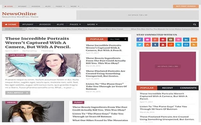 NewsOnline – 生活资讯与垂直内容杂志 WordPress 主题