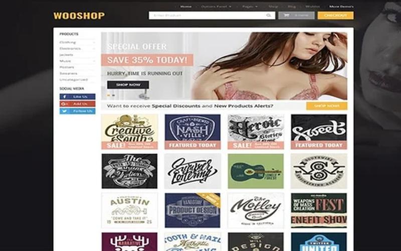 WooShop – 分类导航与商品网格 WooCommerce 商城主题