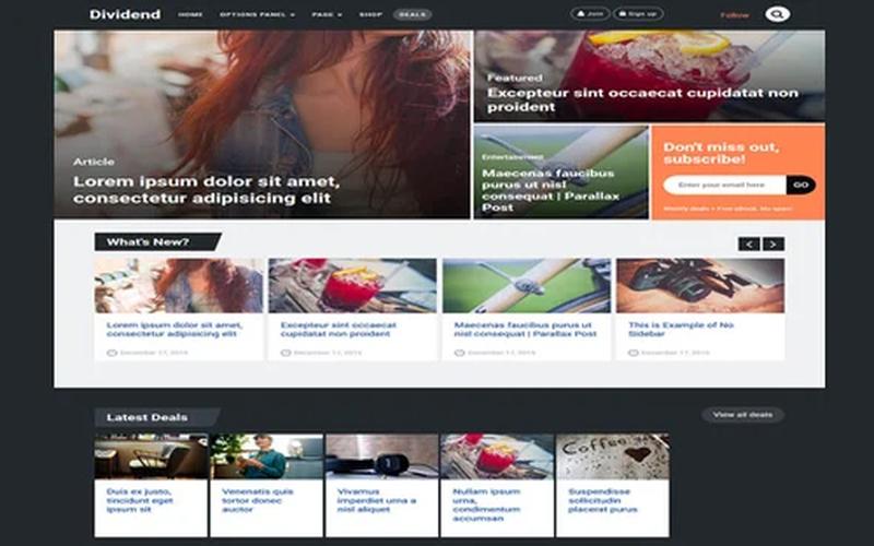 Dividend – 杂志内容与优惠推荐 WordPress 主题