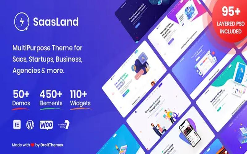 Saasland – SaaS产品与创业科技公司主题