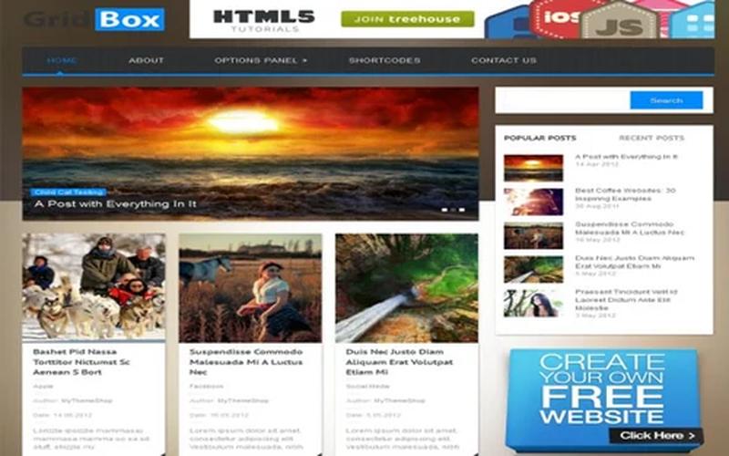 Gridbox – 三栏网格博客与内容杂志 WordPress 主题