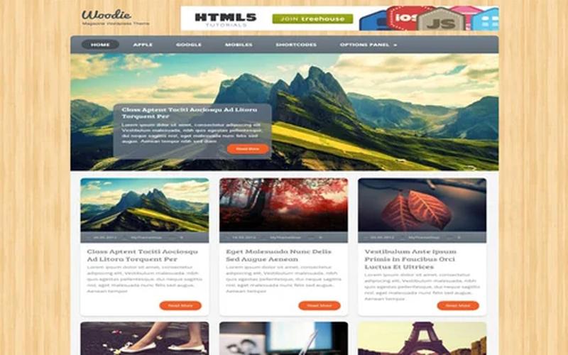 Woodie – 三栏布局与木纹风格 WordPress 博客主题