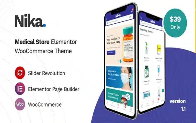 Nika – 医疗用品WooCommerce商城主题
