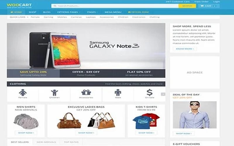WooCart – 商品展示与购物流程 WooCommerce 商城主题